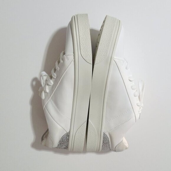 NWT Zara white glittery lace up sneakers US 10 - Picture 13 of 15